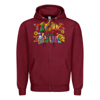 Burgundy Tacos and tequila Zipper Hoodie - NancyCooperArtShop