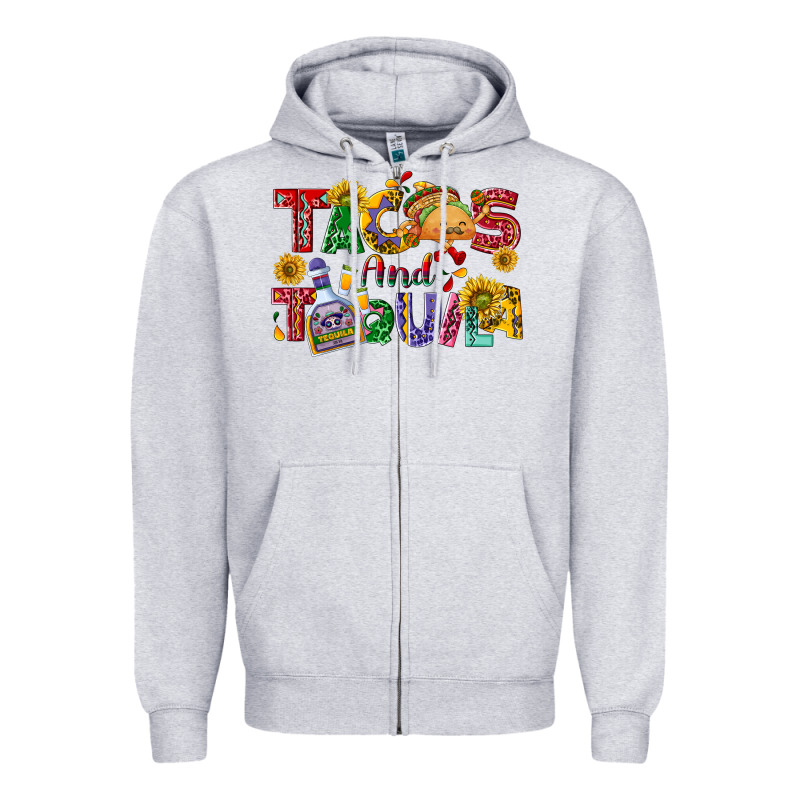 Tacos And Tequila Zipper Hoodie by NancyCooperArtShop | Teevron