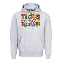 Heather Grey Tacos and tequila Zipper Hoodie - NancyCooperArtShop