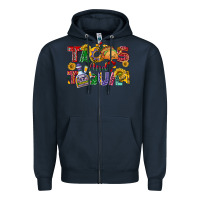 Navy Tacos and tequila Zipper Hoodie - NancyCooperArtShop