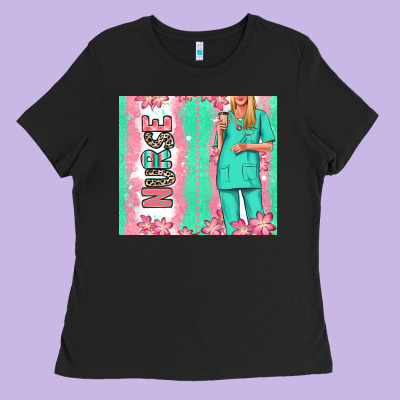 Nurse  Blonde Woman Ladies Tee Designed By Ranaportraitstore
