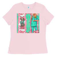 Bubblegum Pink nurse  blonde woman Ladies Tee - RanaPortraitStore