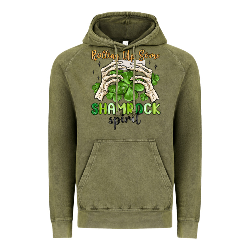 Rolling Up Some Shamrock Spirit Vintage Hoodie by MaliasSmallBusiness | Teevron