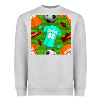 Heather Grey soccer ball uniform and shoes seamless pattern Heavyweight Sweatshirt - BundleAndBundleShop