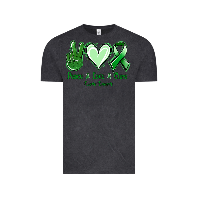 Peace Love Cure Liver Cancer Vintage Tee by NancyCooperArtShop | Teevron