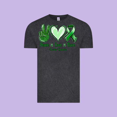 Peace Love Cure Liver Cancer Vintage Tee Designed By Nancycooperartshop