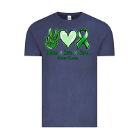 Vintage Denim Peace love cure Liver Cancer Vintage Tee - NancyCooperArtShop