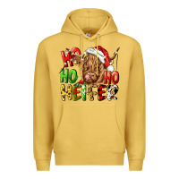 Antique Gold ho ho ho heifer Premium Hoodie - CowGirlArtShop