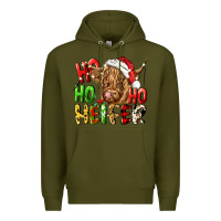 Army Green ho ho ho heifer Premium Hoodie - CowGirlArtShop