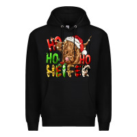 Black ho ho ho heifer Premium Hoodie - CowGirlArtShop