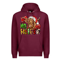 Burgundy ho ho ho heifer Premium Hoodie - CowGirlArtShop