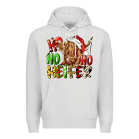 Dove Grey ho ho ho heifer Premium Hoodie - CowGirlArtShop