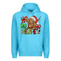 Ocean Blue ho ho ho heifer Premium Hoodie - CowGirlArtShop