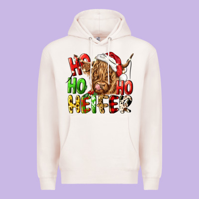 Ho Ho Ho Heifer Premium Hoodie Designed By Cowgirlartshop