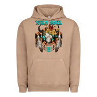 Pigment Burro Wild Soul Bull Skull Urban Hoodie - FaDigitalArtStudio