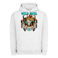 Pigment Lunar Rock Wild Soul Bull Skull Urban Hoodie - FaDigitalArtStudio