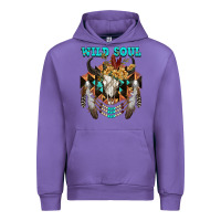 Tulip Wild Soul Bull Skull Urban Hoodie - FaDigitalArtStudio