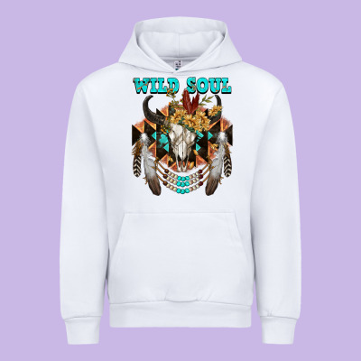 Wild Soul Bull Skull Urban Hoodie Designed By Fadigitalartstudio