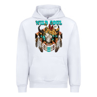 White Wild Soul Bull Skull Urban Hoodie - FaDigitalArtStudio