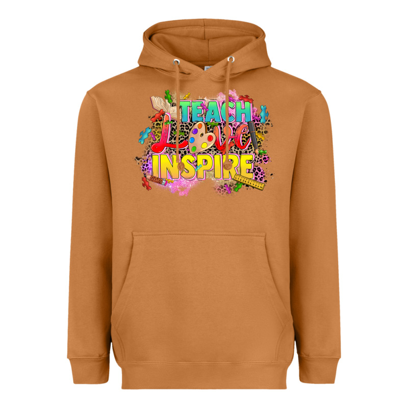 Teach Love Inspire Heavyweight Hoodie by CowGirlArtShop | Teevron