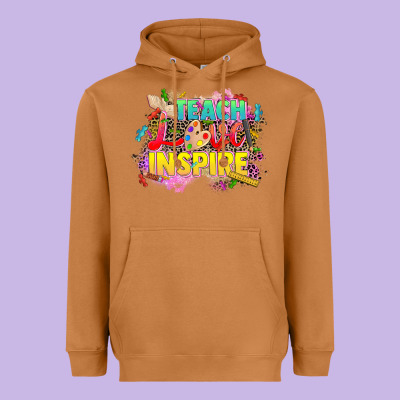 Teach Love Inspire Heavyweight Hoodie Designed By Cowgirlartshop