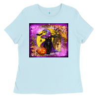 Baby Blue witchy cat tumbler Ladies Tee - BundleAndBundleShop