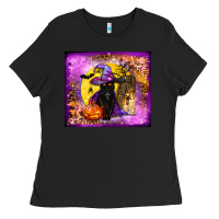 Black witchy cat tumbler Ladies Tee - BundleAndBundleShop
