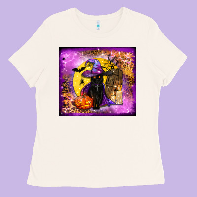 Witchy Cat Tumbler Ladies Tee Designed By Bundleandbundleshop