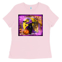 Bubblegum Pink witchy cat tumbler Ladies Tee - BundleAndBundleShop