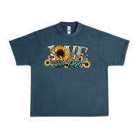 Midnight Navy love like jesus sunflowers Urban Heavy Tee - NancyCooperArtShop