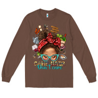 Chestnut Camp Hair Dont Care Messy Bun Bbs Long Sleeve Tee - BundleAndBundleShop