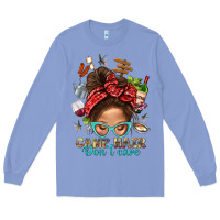 Colony Blue Camp Hair Dont Care Messy Bun Bbs Long Sleeve Tee - BundleAndBundleShop