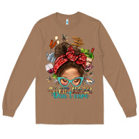 Toasted Coconut Camp Hair Dont Care Messy Bun Bbs Long Sleeve Tee - BundleAndBundleShop