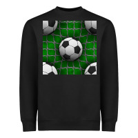 Black soccer ball with goal nets seamless pattern Heavyweight Sweatshirt - BundleAndBundleShop