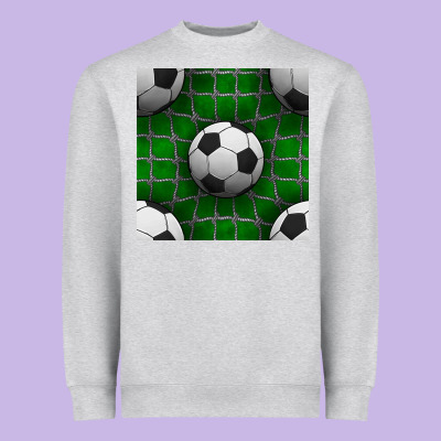 Soccer Ball With Goal Nets Seamless Pattern Heavyweight Sweatshirt Designed By Bundleandbundleshop