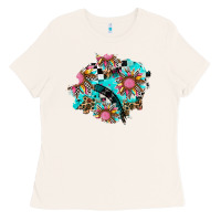 Bone race sunflower patches Ladies Tee - AdoDesignShop