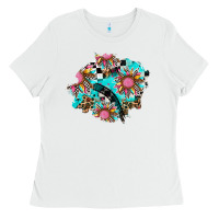 White race sunflower patches Ladies Tee - AdoDesignShop