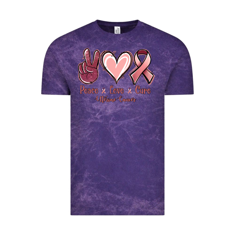 Peace Love Cure Uterine Cancer Vintage Tee by NancyCooperArtShop | Teevron