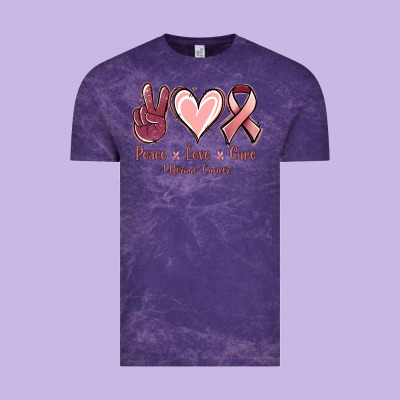 Peace Love Cure Uterine Cancer Vintage Tee Designed By Nancycooperartshop