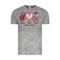 Cloud Rock Peace love cure Uterine Cancer Vintage Tee - NancyCooperArtShop