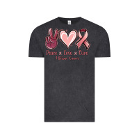 Vintage Black Peace love cure Uterine Cancer Vintage Tee - NancyCooperArtShop