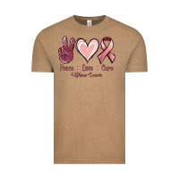Vintage Coffee Peace love cure Uterine Cancer Vintage Tee - NancyCooperArtShop