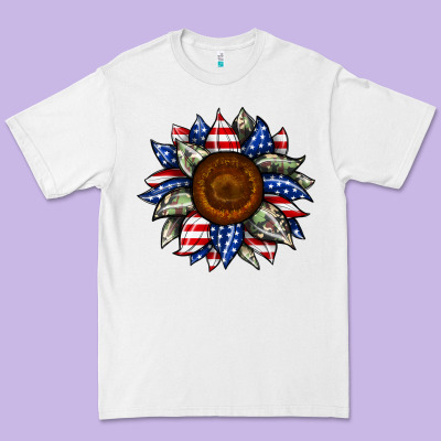 Sunflower American Flag Premium Tee Designed By Jahusdesignshop