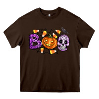 Chocolate Brown Boo halloween Heavy Core Tee - Artiststas