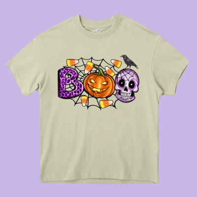 Boo Halloween Heavy Core Tee Designed By Artiststas