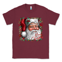 Burgundy merry Christmas santa Classic Tee - CowhideDigitalArt
