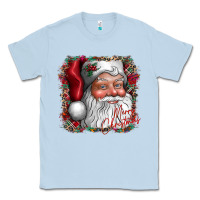 Dusty Blue merry Christmas santa Classic Tee - CowhideDigitalArt