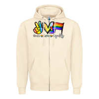 Sandshell Peace love equality Zipper Hoodie - NancyCooperArtShop