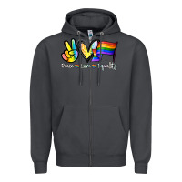 Smoke Peace love equality Zipper Hoodie - NancyCooperArtShop