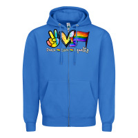True Royal Peace love equality Zipper Hoodie - NancyCooperArtShop
